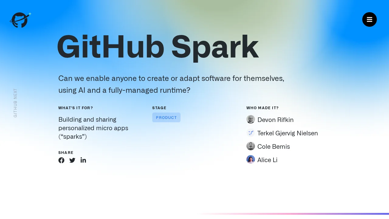GitHub Spark screenshot 1