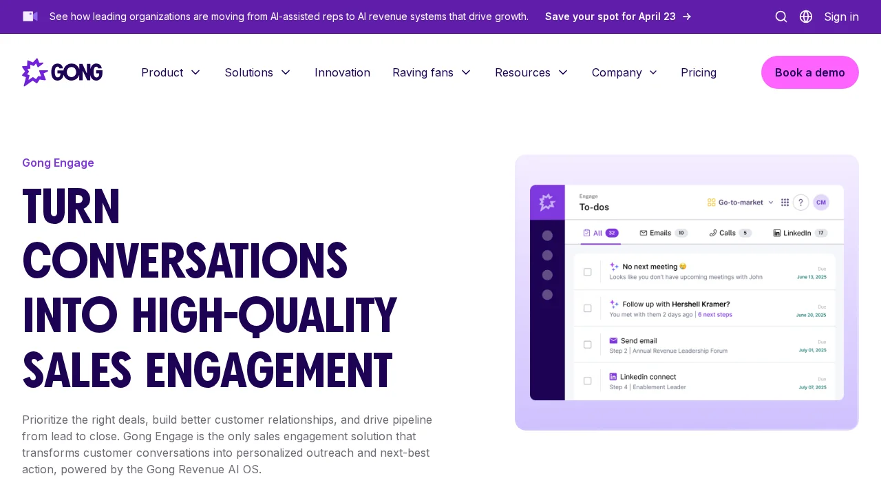 Gong Engage screenshot 1