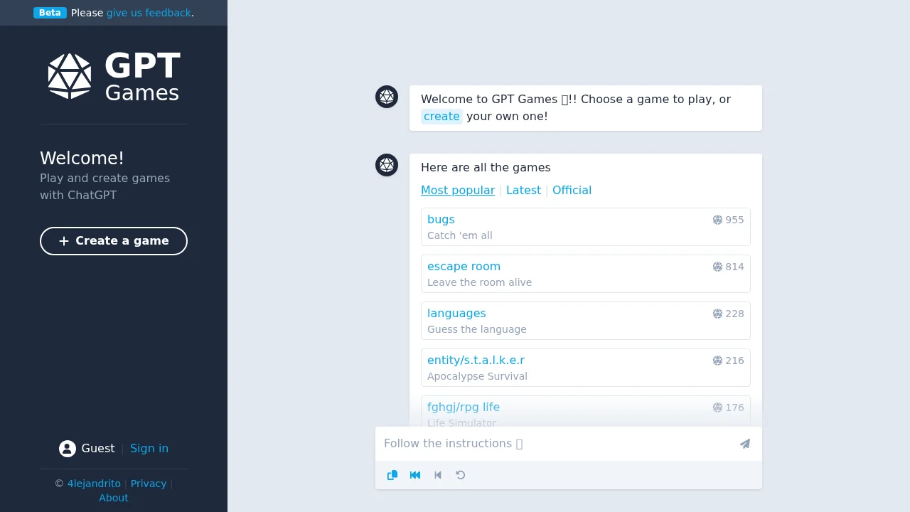 GPT Games screenshot 1