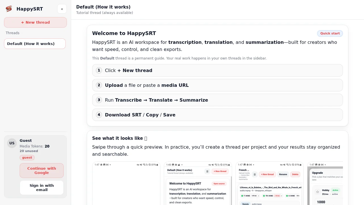 HappySRT screenshot 1