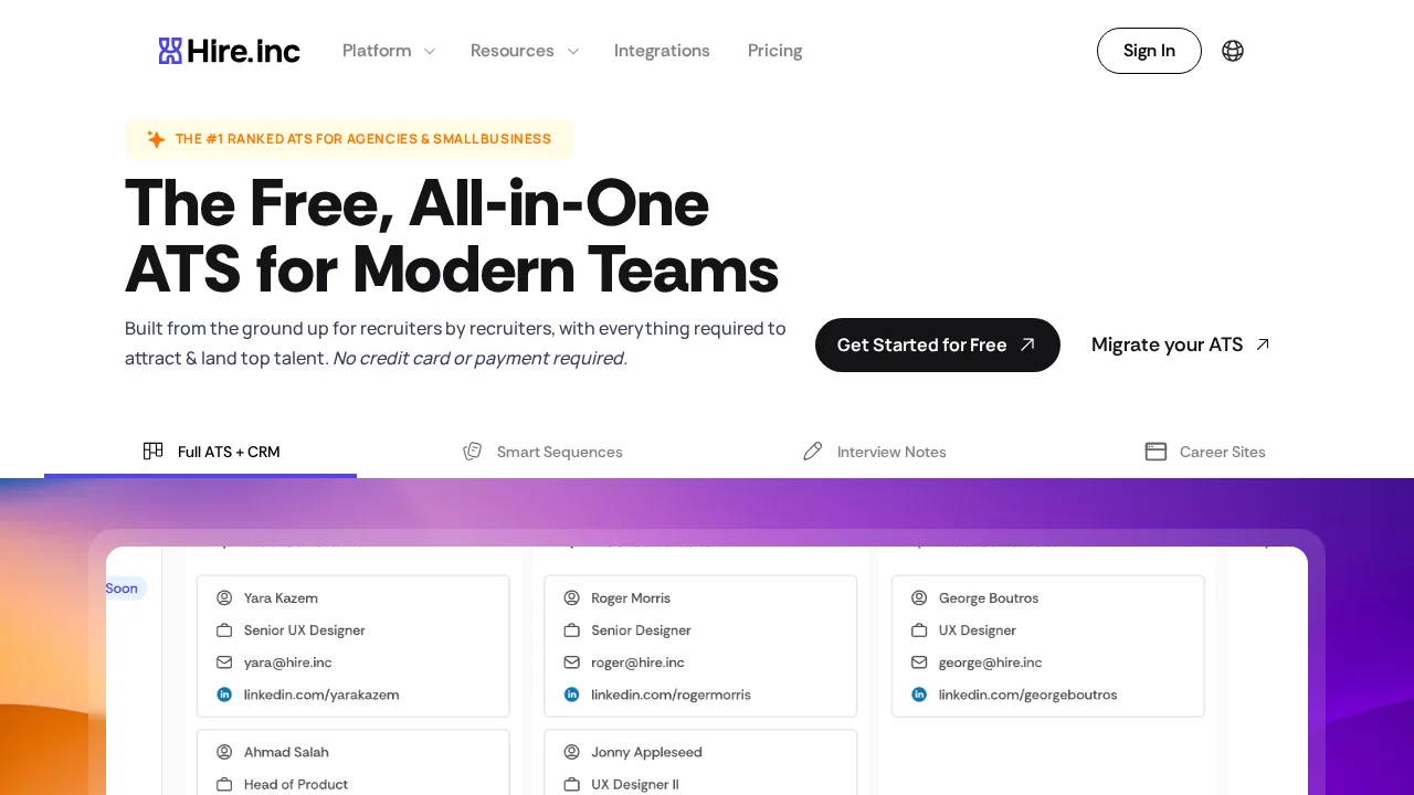 Hire.inc screenshot 1