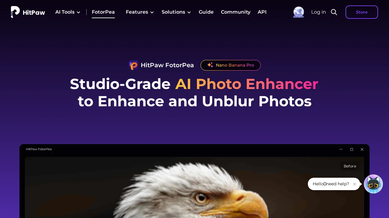 HitPaw FotorPea Photo Enhancer screenshot 1