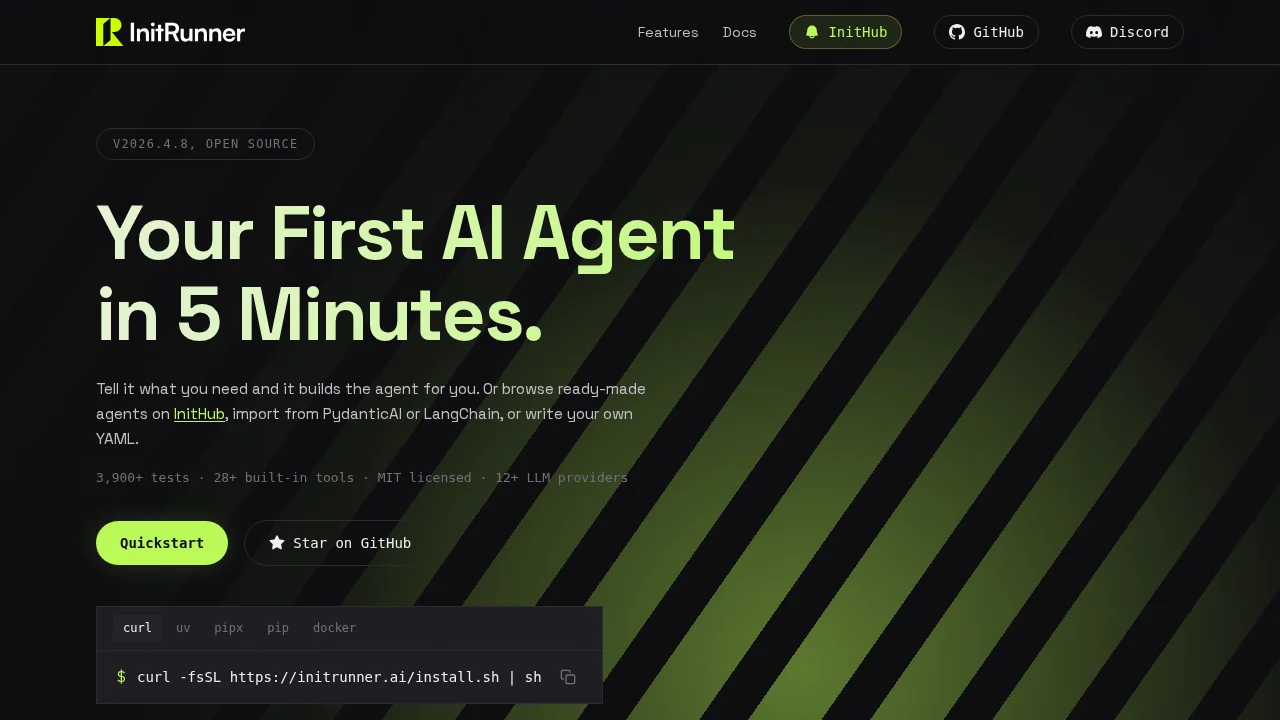 InitRunner screenshot 1