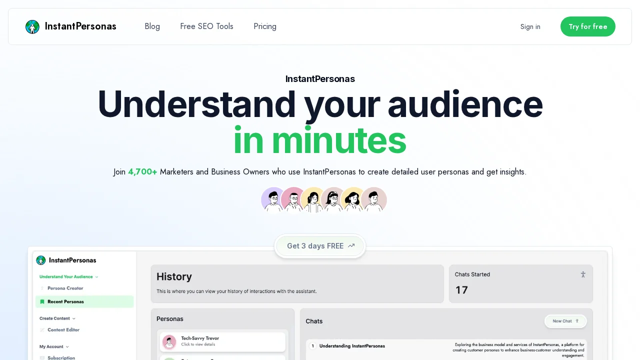 InstantPersonas screenshot 1