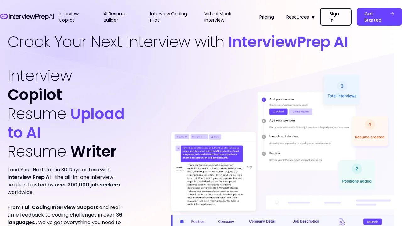 InterviewPrep.com screenshot 1
