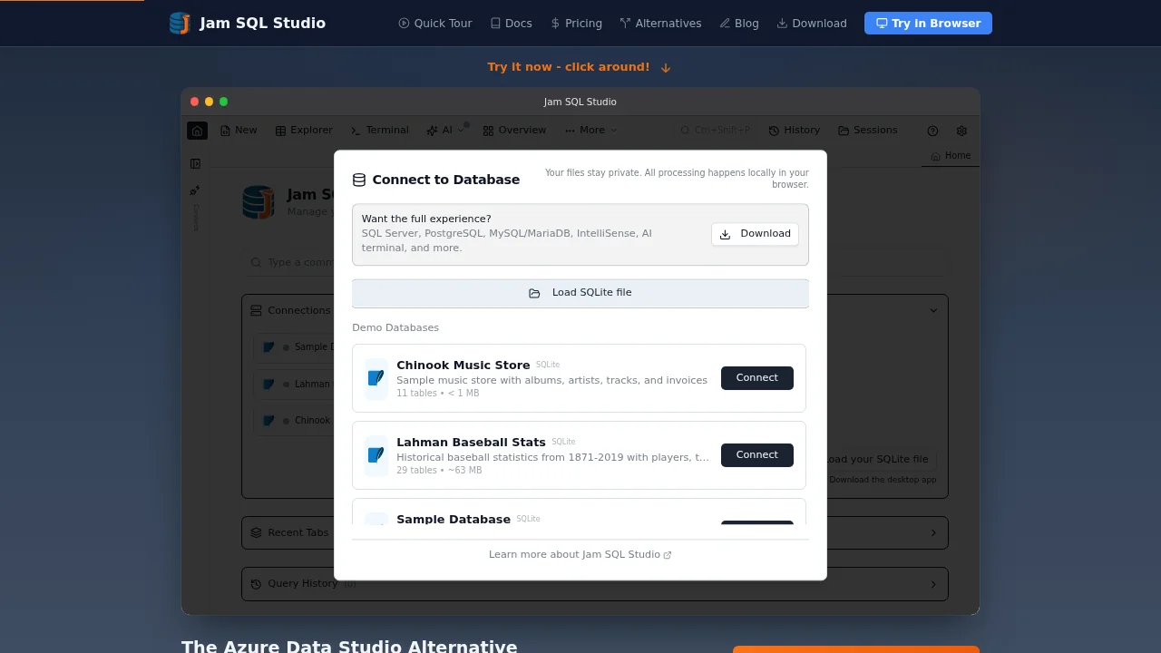 Jam SQL Studio screenshot 1