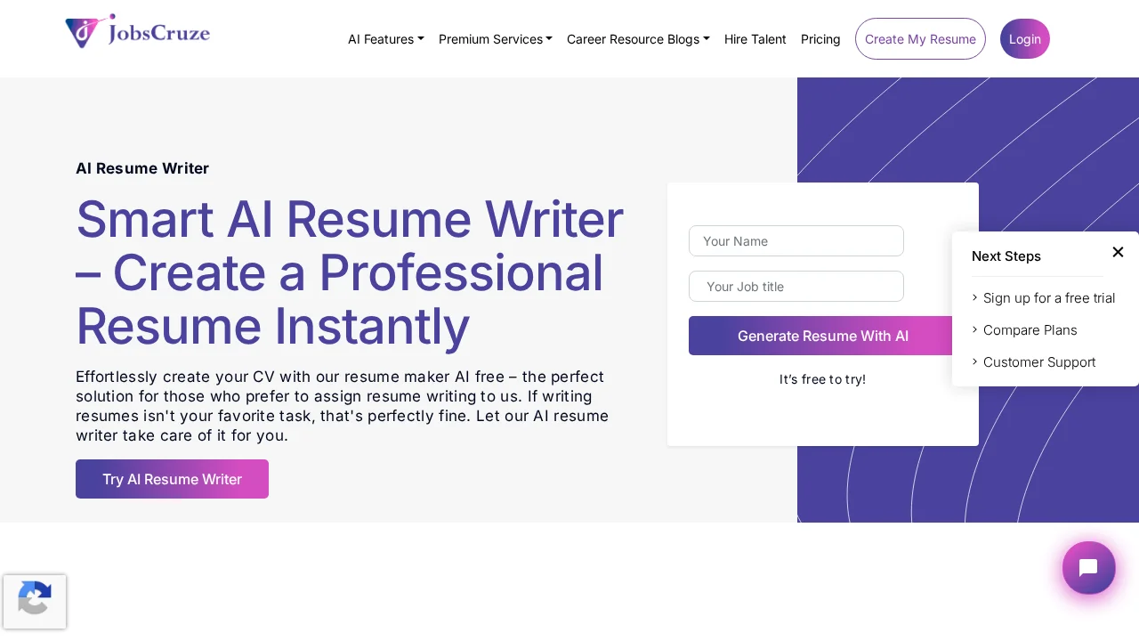 Jobscruze AI Resume Writer screenshot 1