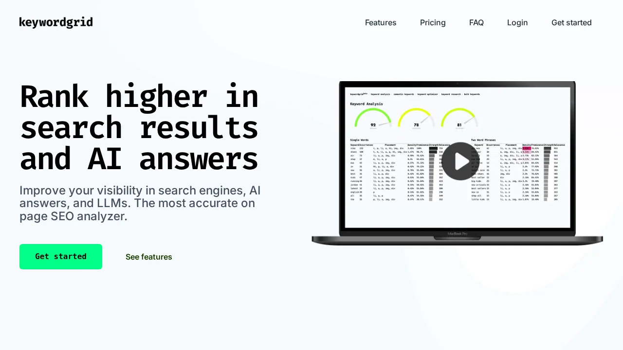 Keyword Grid screenshot 1