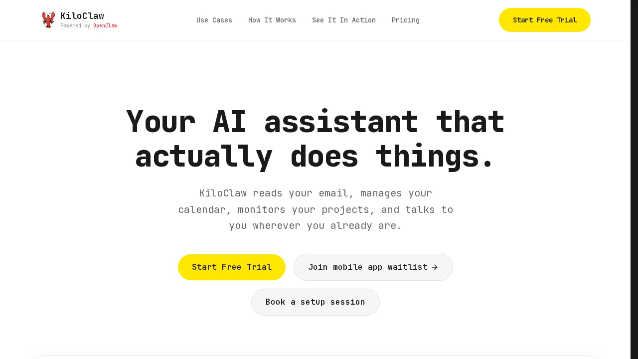 KiloClaw screenshot 1