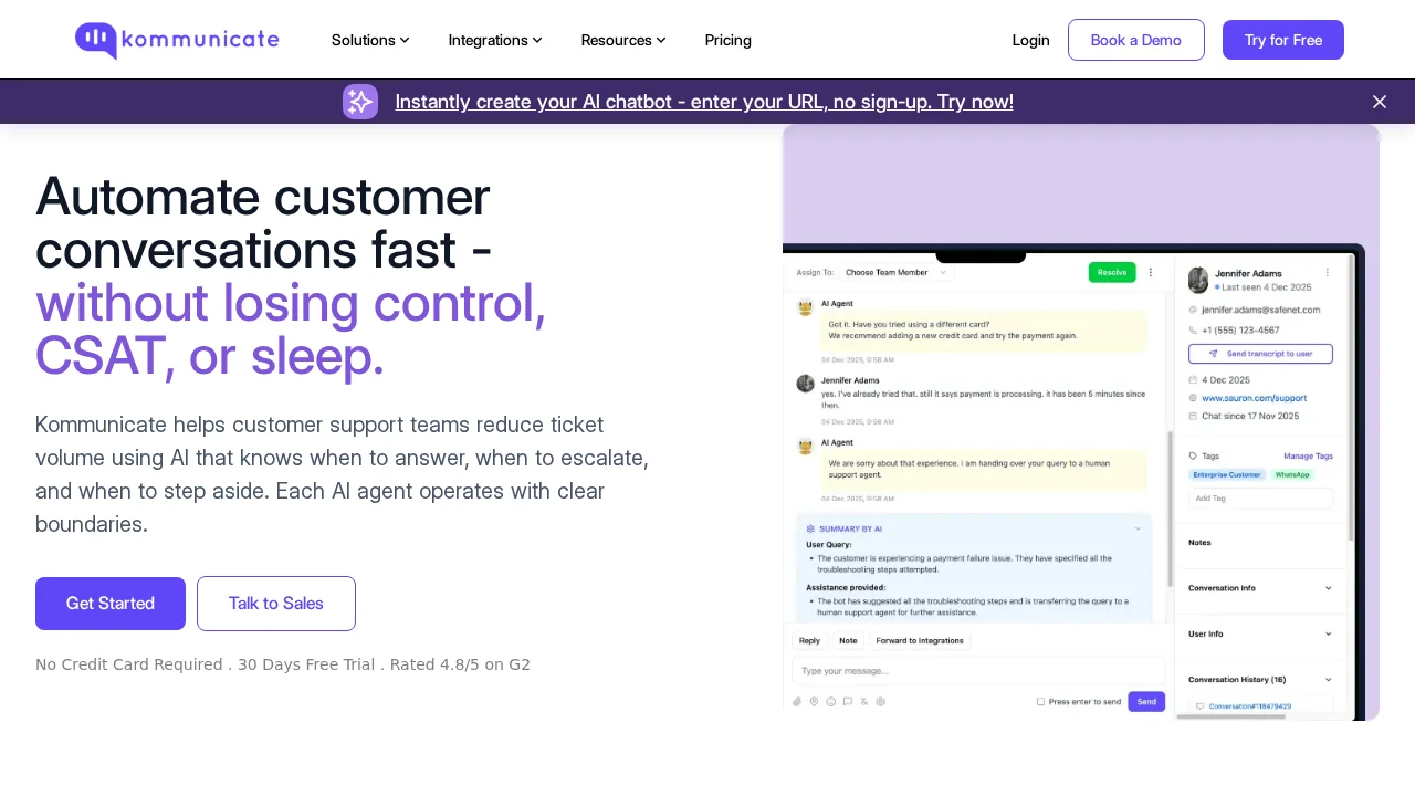 Kommunicate screenshot 1