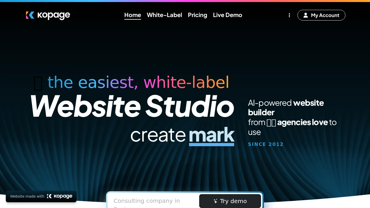 Kopage - White-Label AI Website Builder screenshot 1