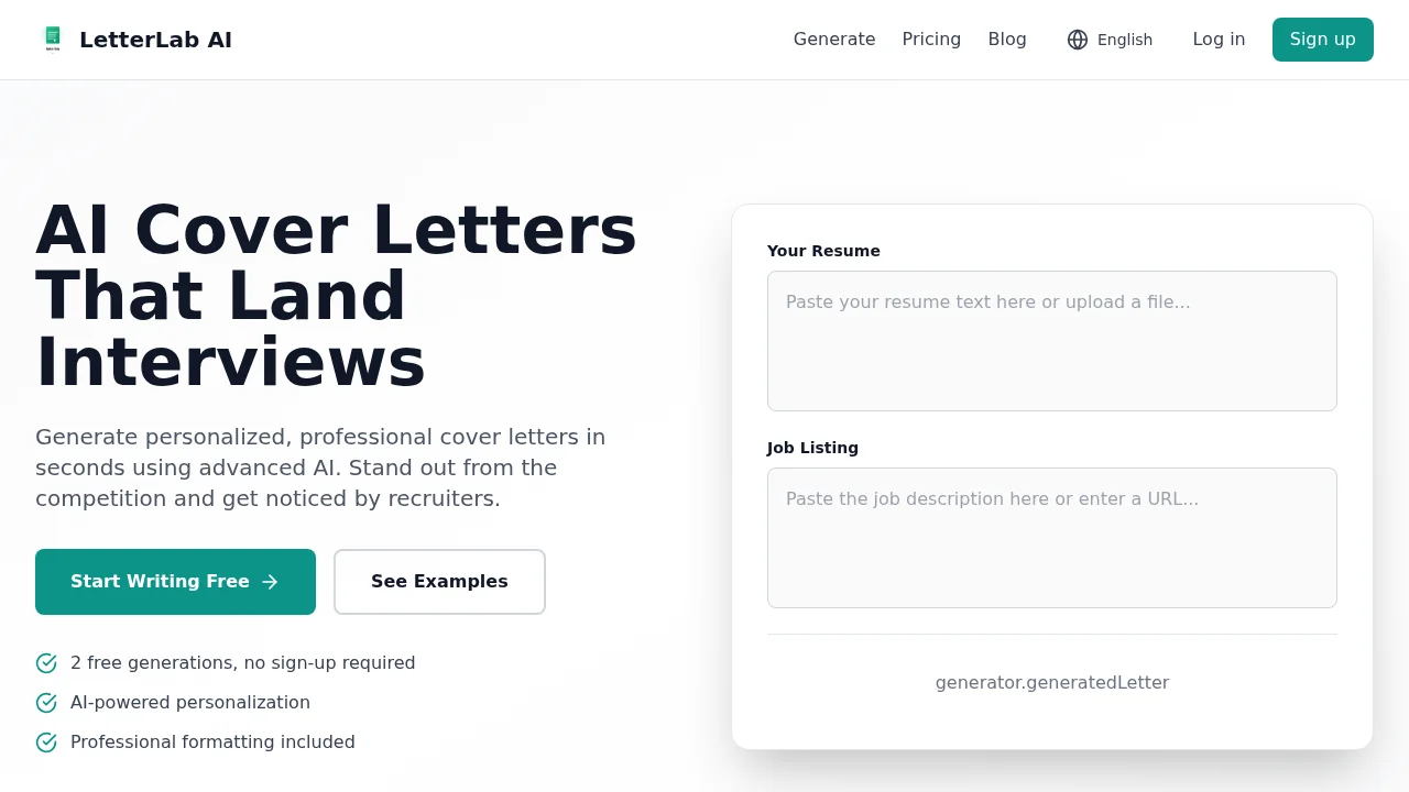 LetterLab AI screenshot 1