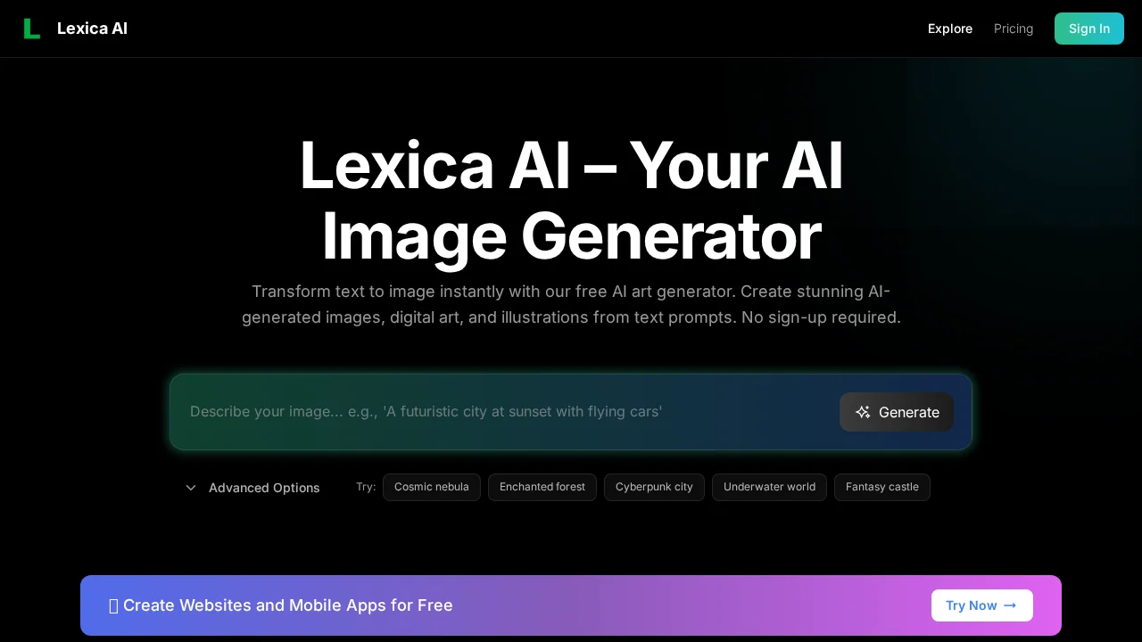 Lexica AI.net screenshot 1