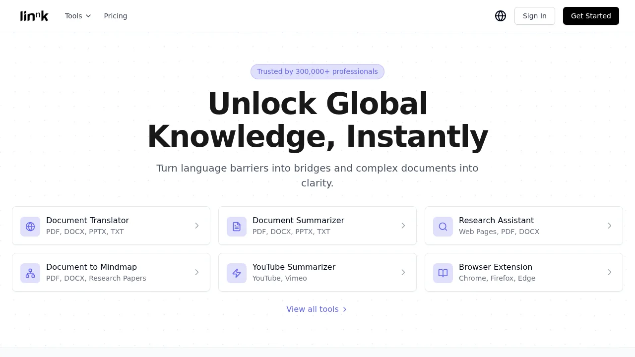 Linnk AI: Research Assistant, Summarizer, Translator screenshot 1