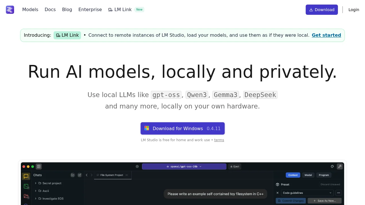 LMStudio screenshot 1