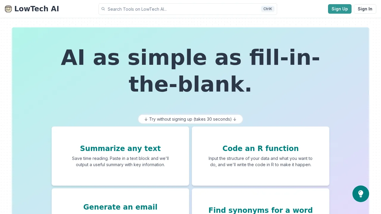 Lowtech screenshot 1
