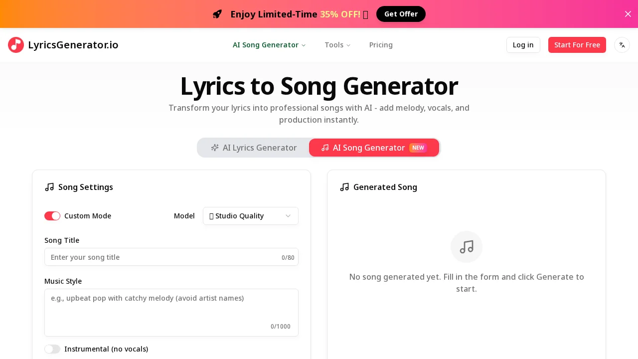 LyricsGenerator.io screenshot 1