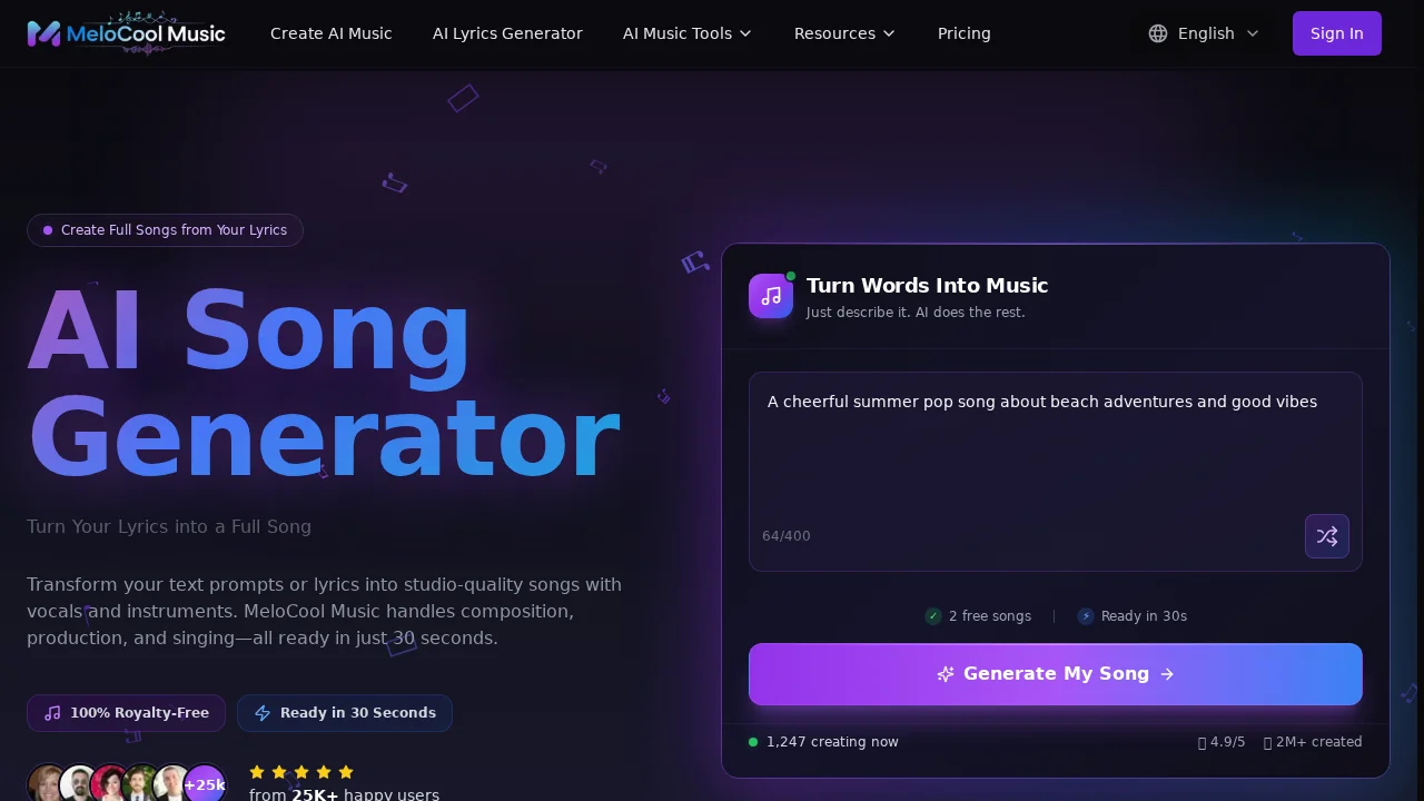 LyricsToSongAI screenshot 1