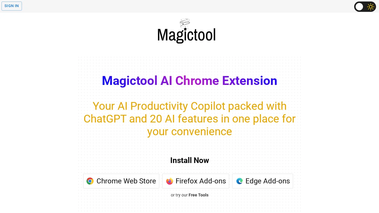 Magictool.AI Chrome Extension screenshot 1