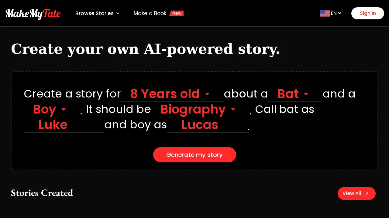 Makemytale screenshot 1