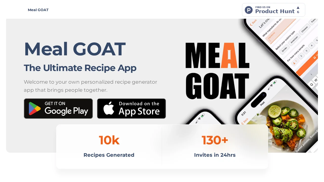 Meal GOAT screenshot 1