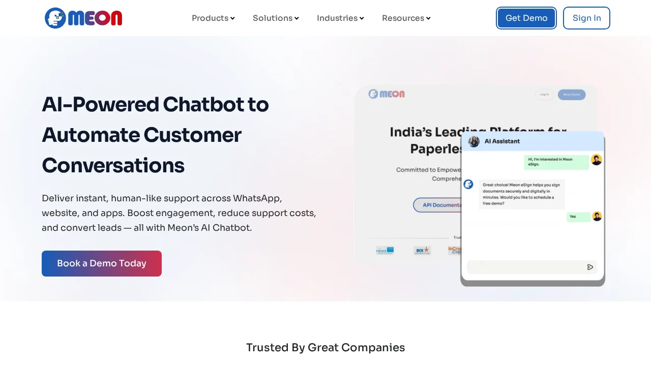 Meon Chatbot screenshot 1