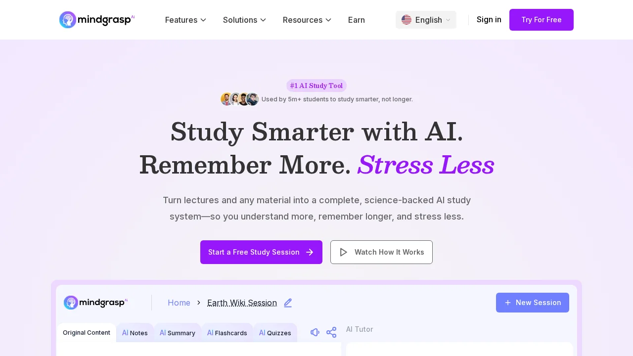 Mindgrasp screenshot 1