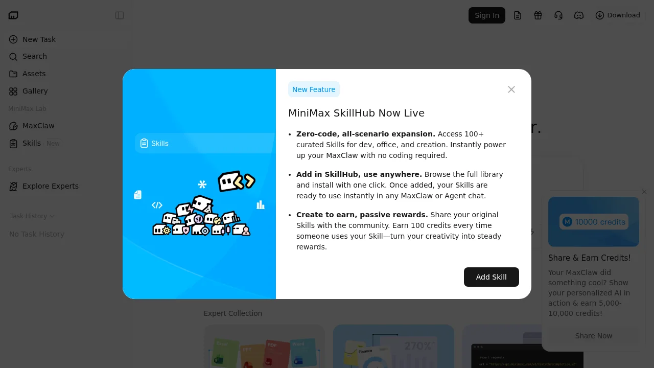 MiniMax Agent screenshot 1