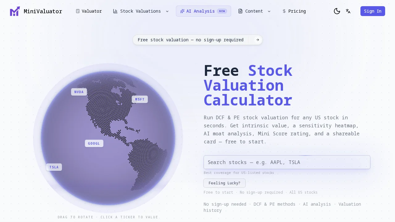 MiniValuator screenshot 1
