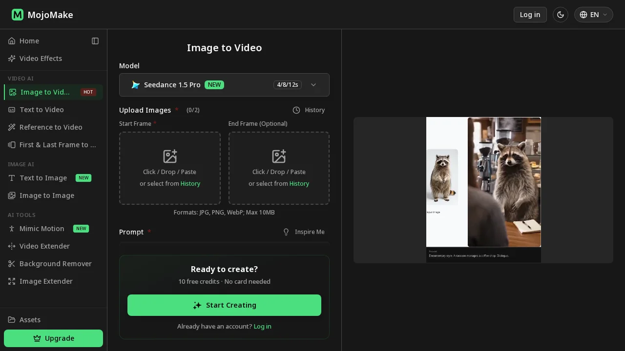 MojoMake - AI Image to Video Generator screenshot 1