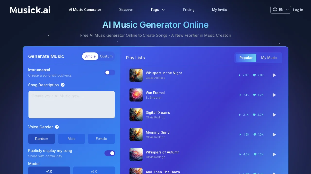 Musick.ai screenshot 1