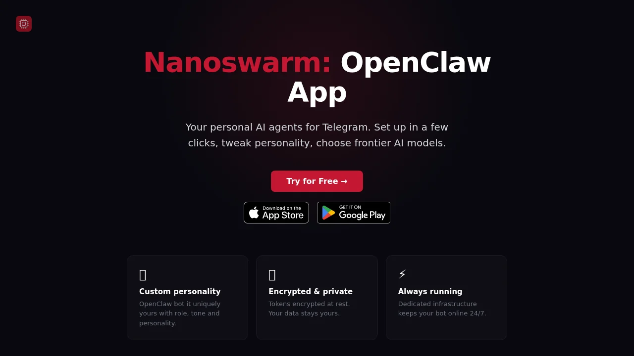 Nanoswarm: OpenClaw App screenshot 1