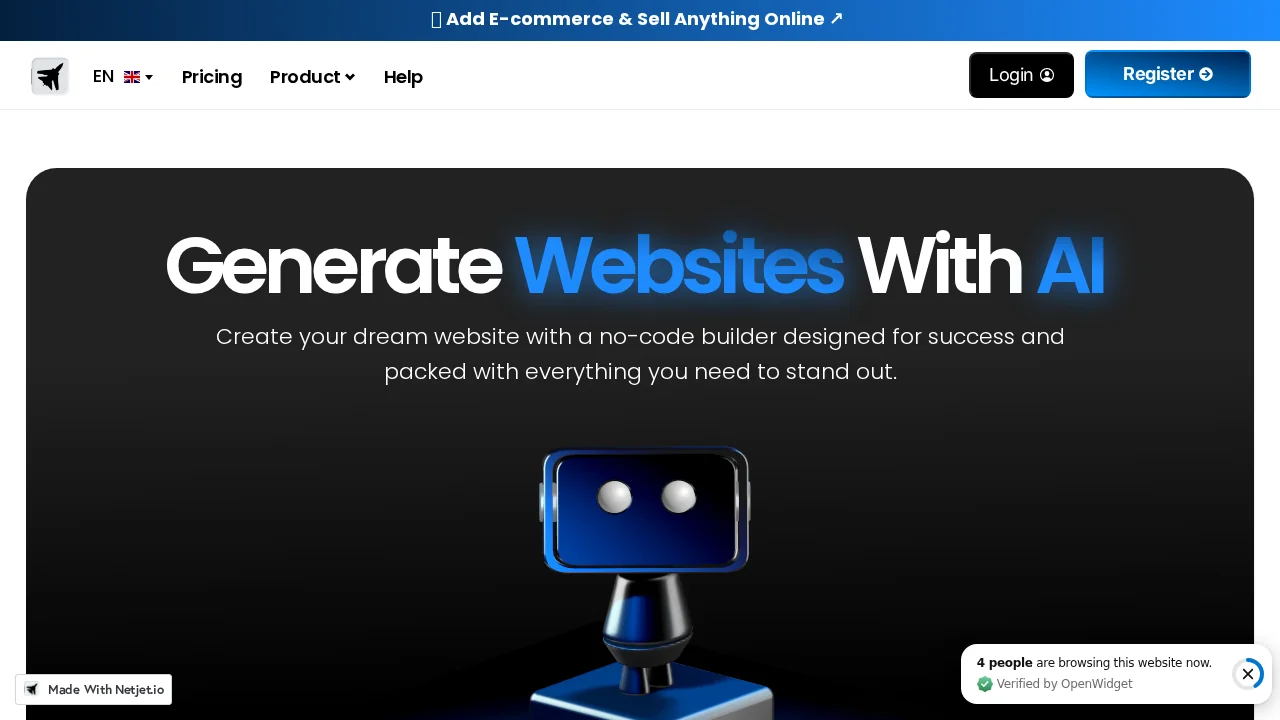 Netjet.io screenshot 1