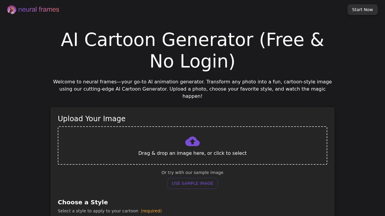 Neural Frames Cartoon Generator screenshot 1