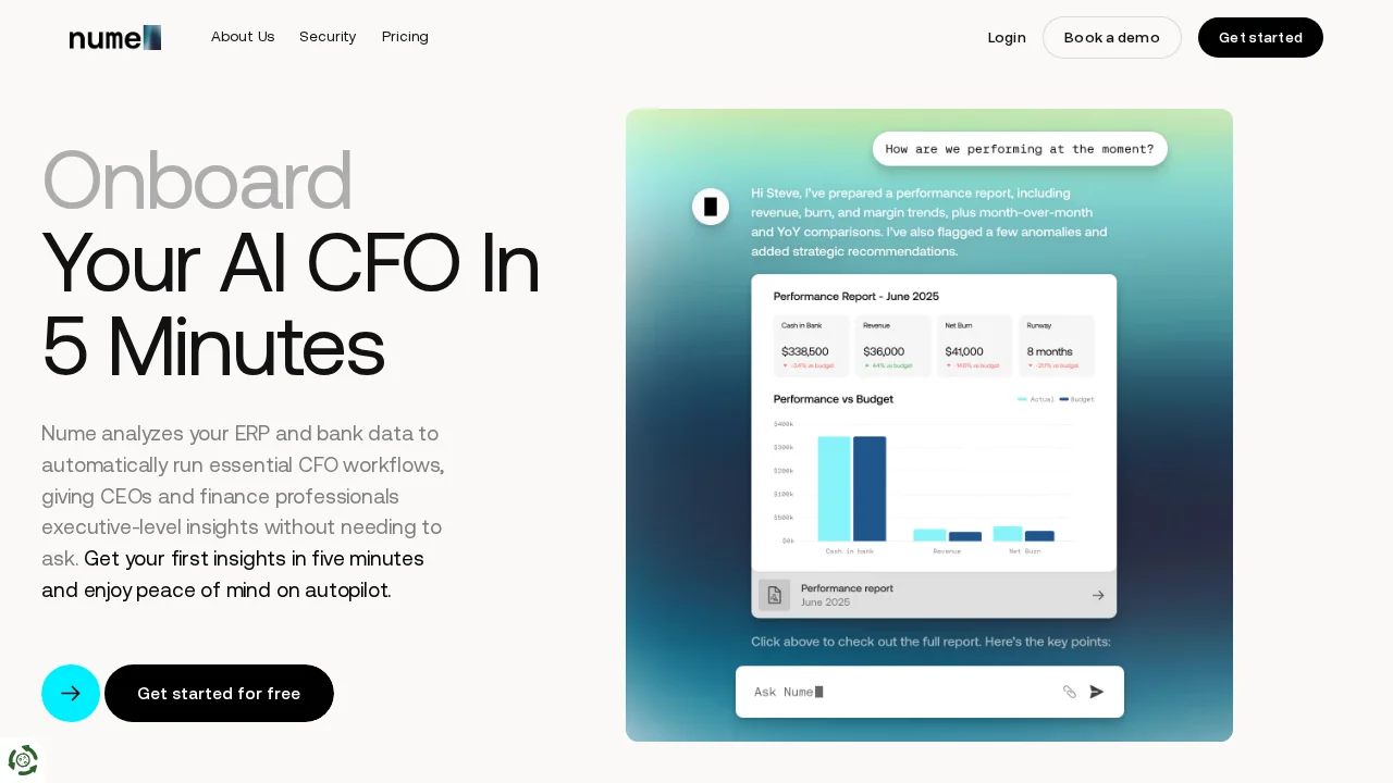 Nume AI CFO screenshot 1