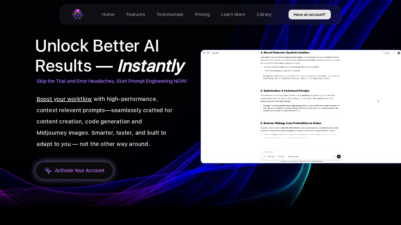 OctiAI Prompts screenshot 1