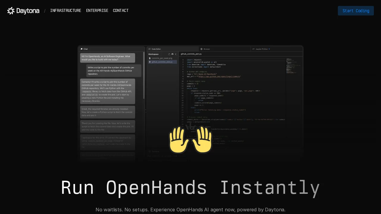 OpenHands   Daytona screenshot 1
