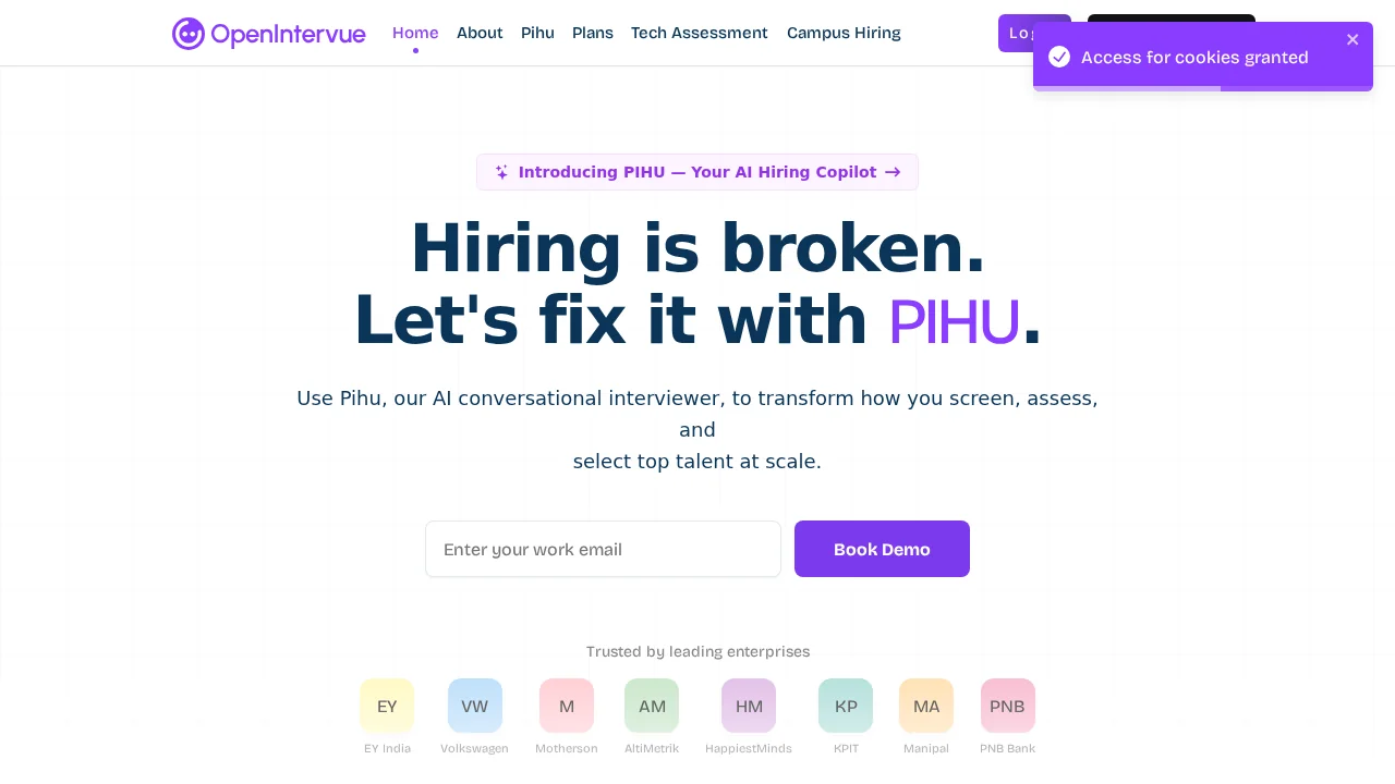 Openintervue screenshot 1