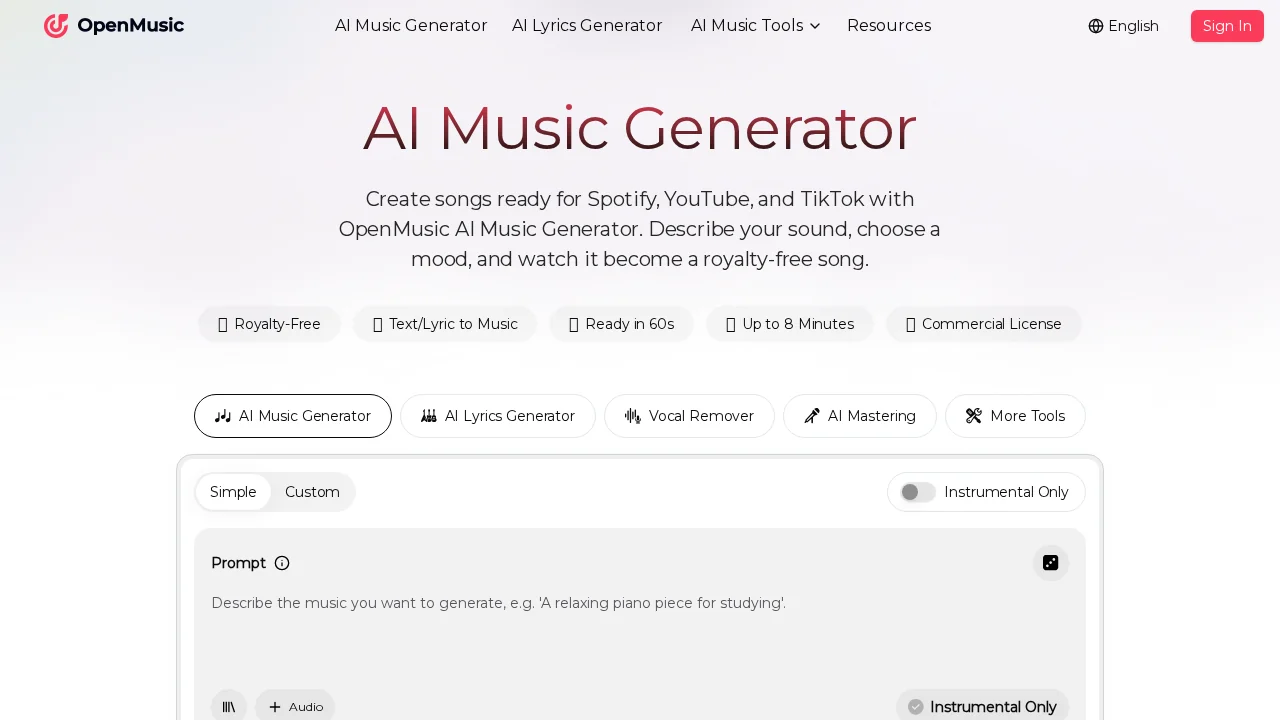 OpenMusic AI screenshot 1