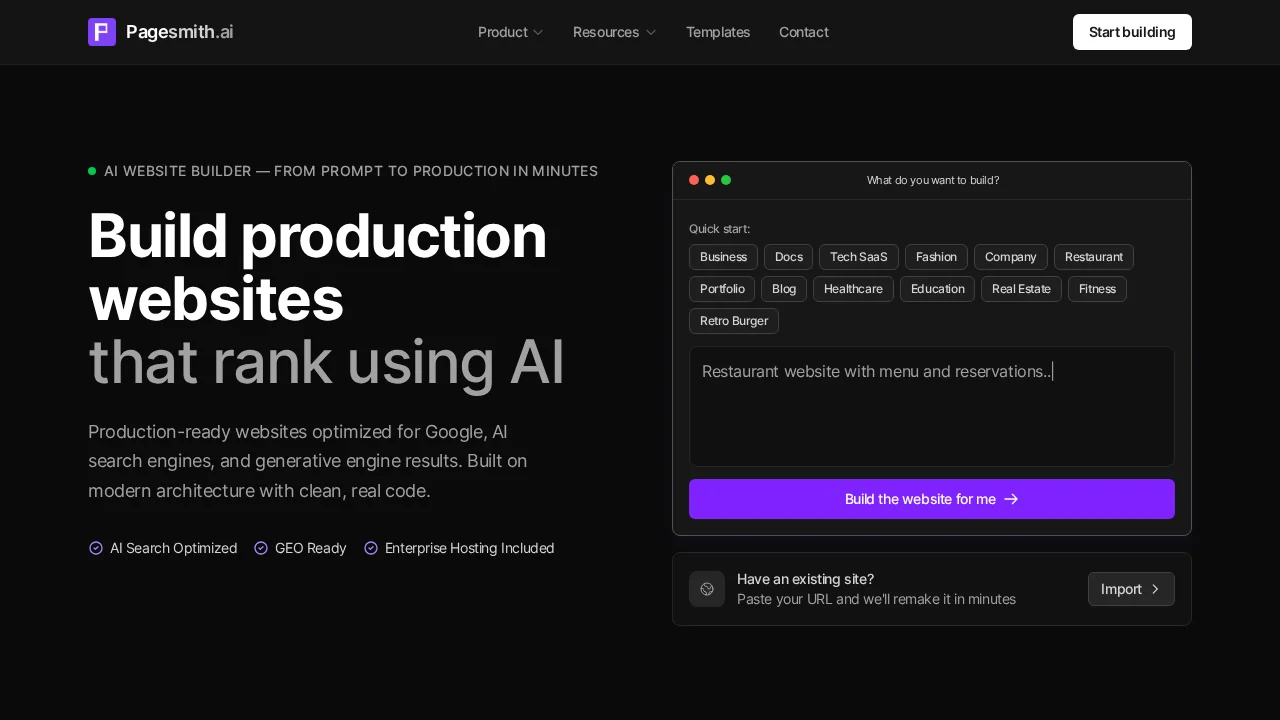 Pagesmith.ai screenshot 1