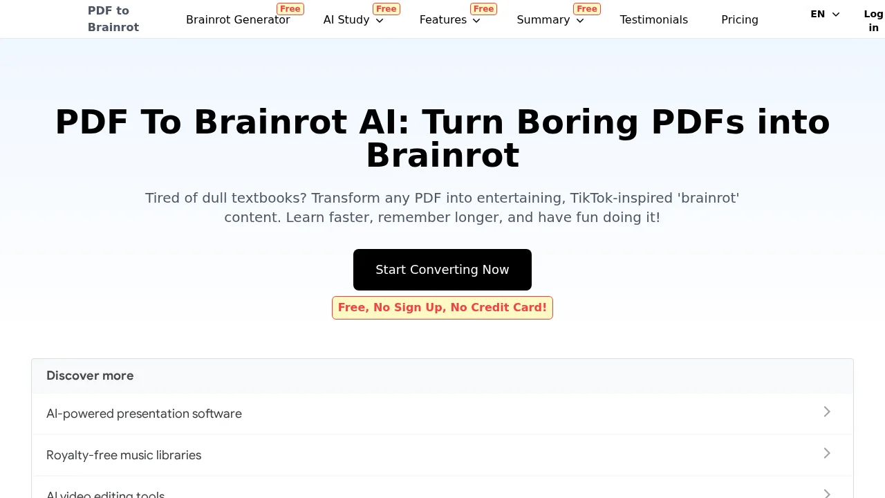 PDF To Brainrot AI screenshot 1