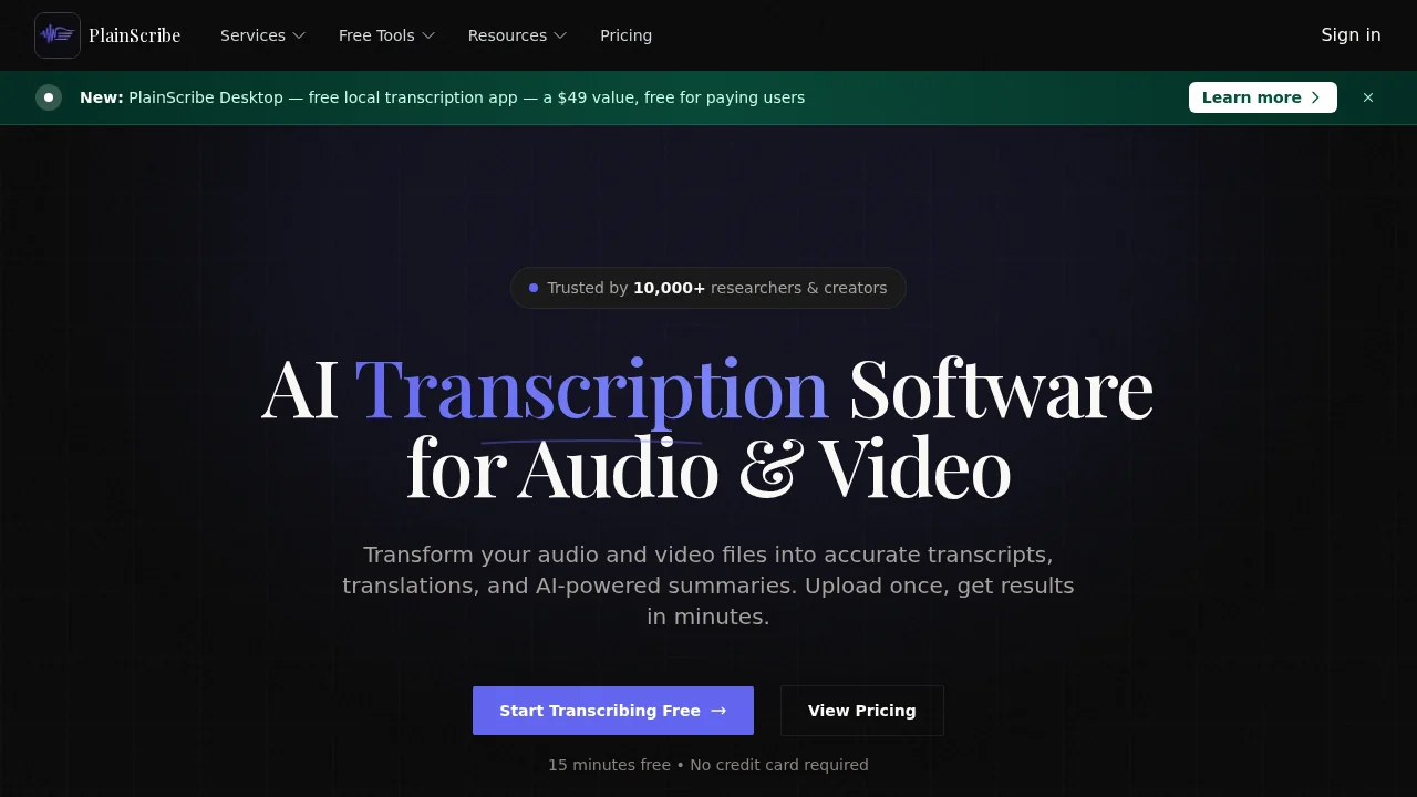 Plainscribe screenshot 1