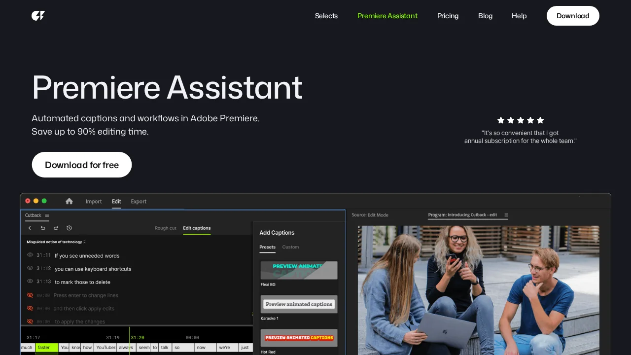 Premiere Assistant by Cutback screenshot 1