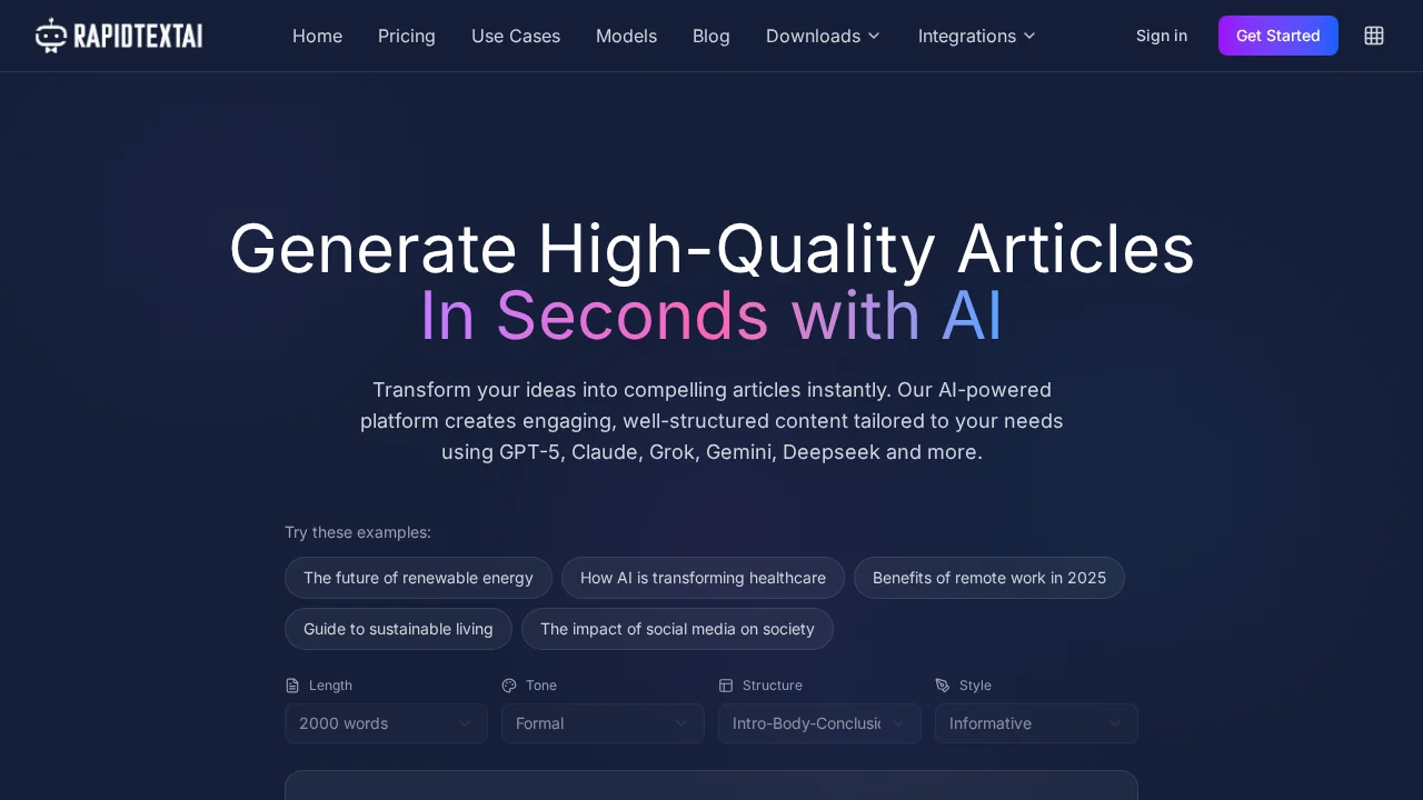 RapidTextAI screenshot 1