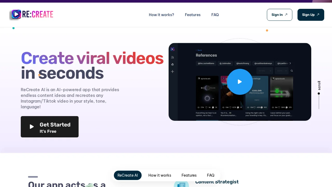 RE:Create Video screenshot 1