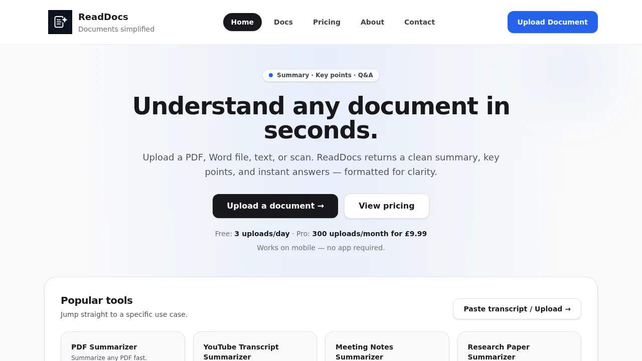 ReadDocs screenshot 1