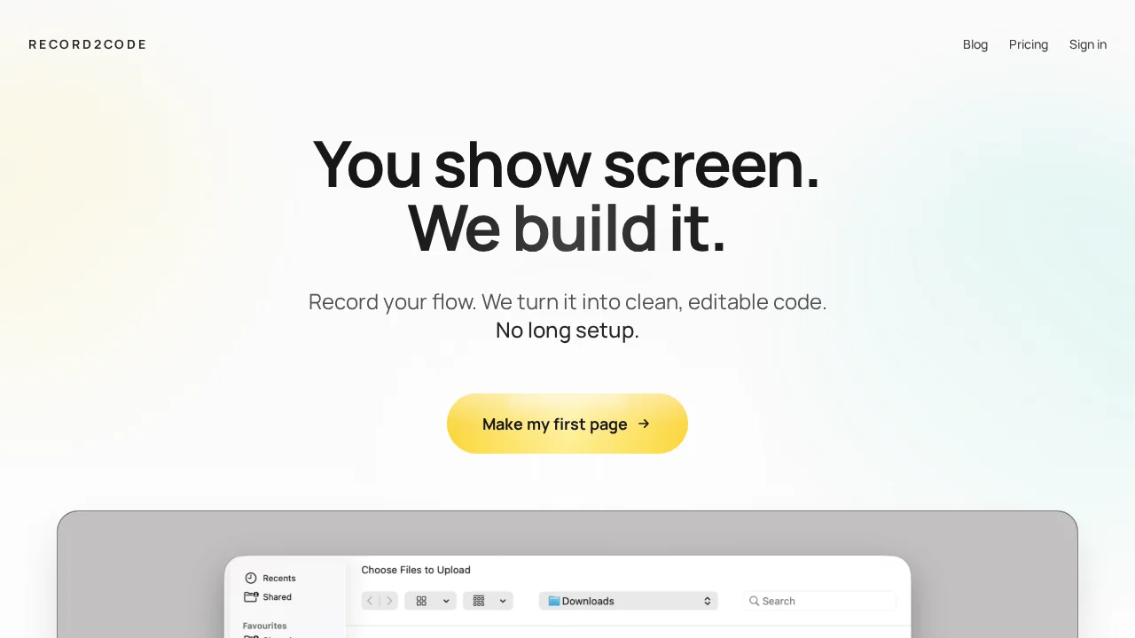 Record2Code screenshot 1