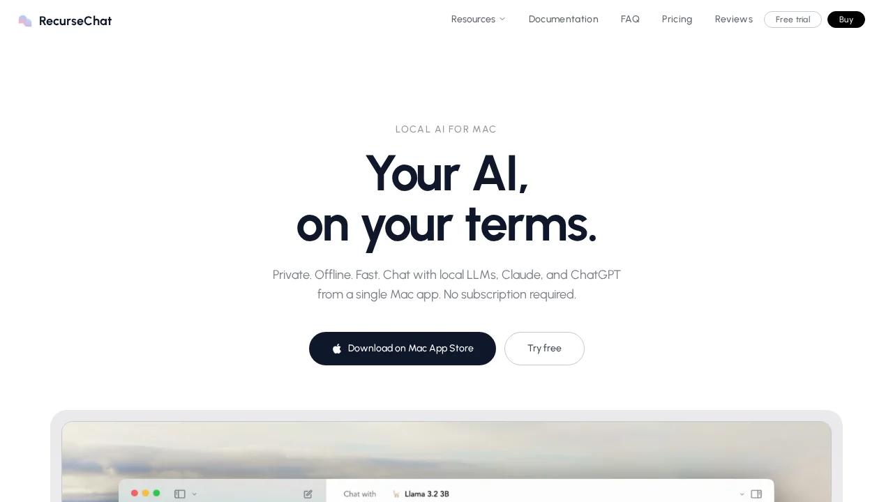 RecurseChat screenshot 1