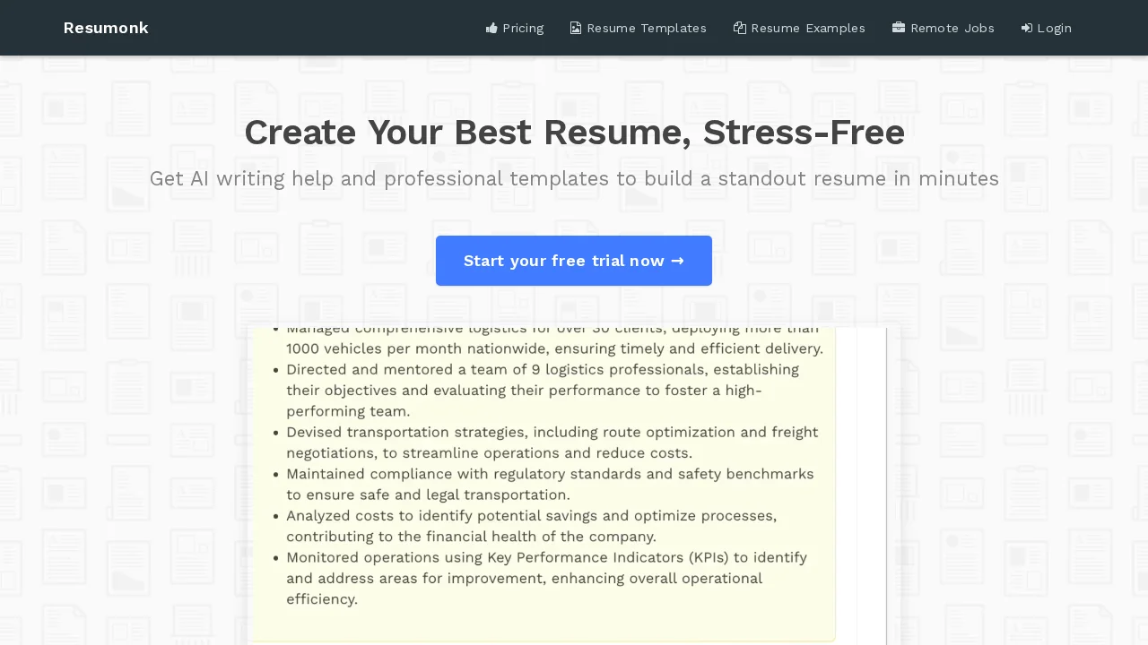 Resumonk screenshot 1