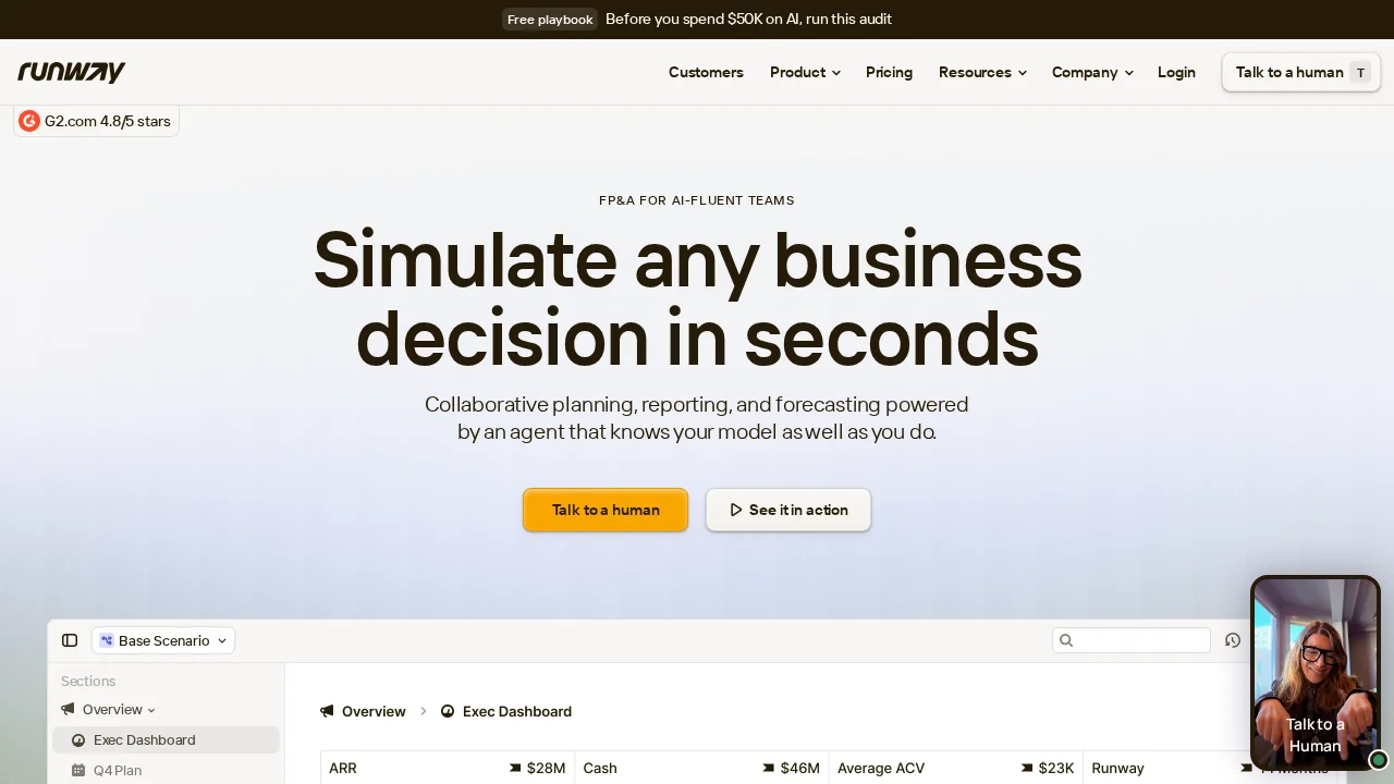 Runway FP&A screenshot 1